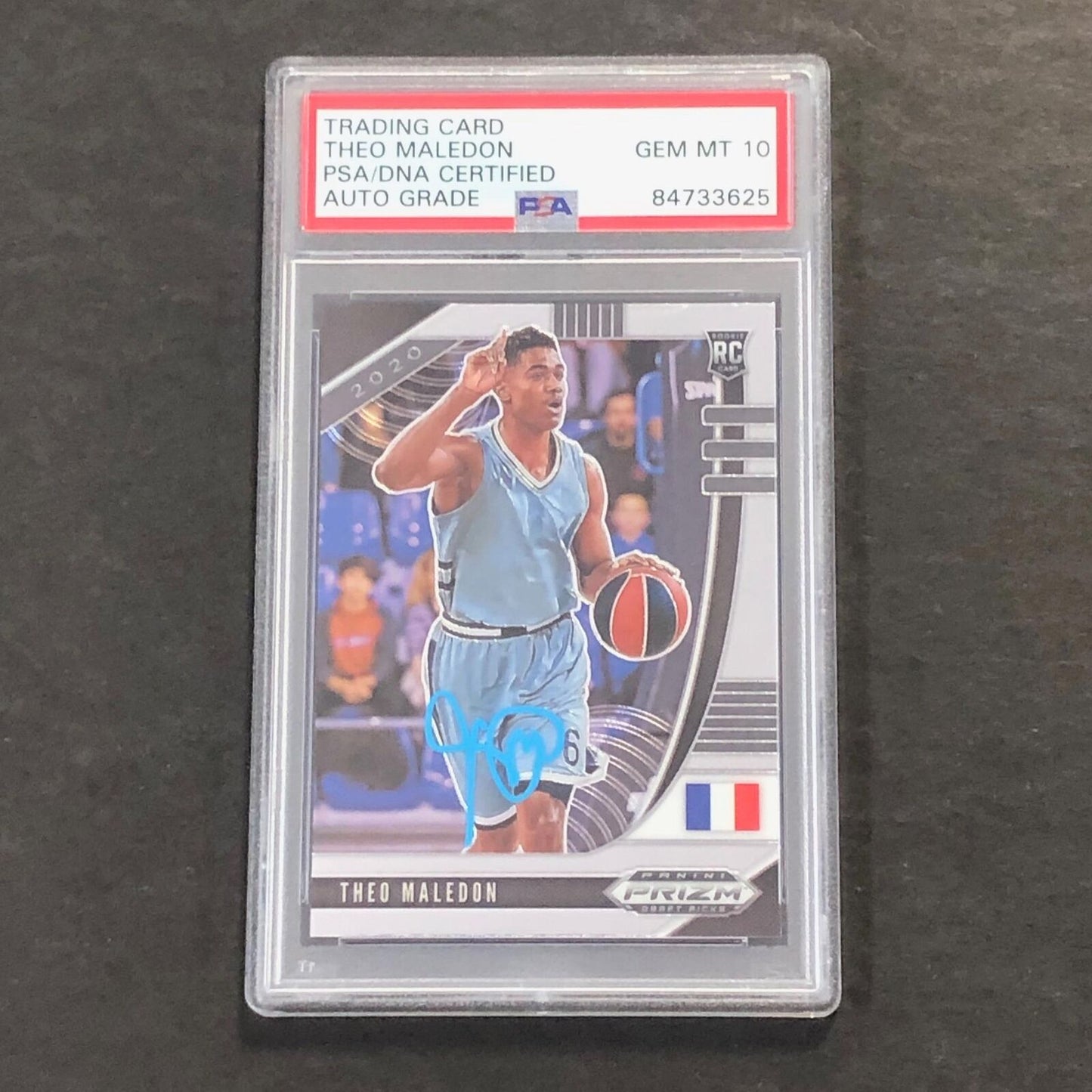 2020-21 Panini Prizm Draft Picks #57 Theo Maledon Signed Card AUTO 10 PSA Slabbe