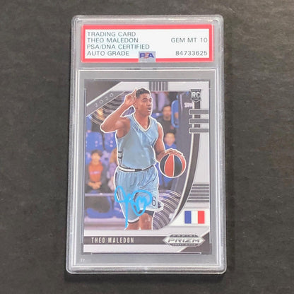 2020-21 Panini Prizm Draft Picks #57 Theo Maledon Signed Card AUTO 10 PSA Slabbe