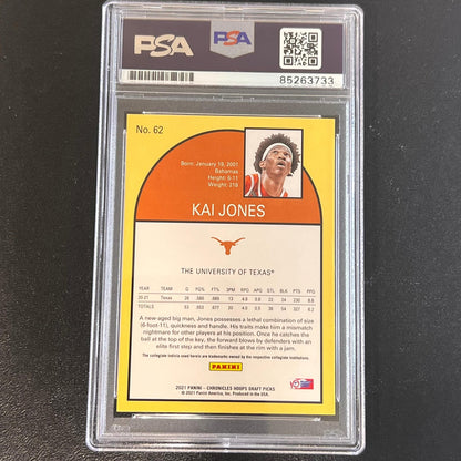 2021 Panini Chronicles Hoops Draft Picks #62 Kai Jones Signed AUTO PSA Slabbed T