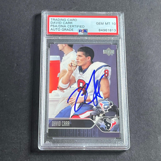 2004 Upper Deck #77 David Carr Signed Card PSA Slabbed AUTO 10 Texans