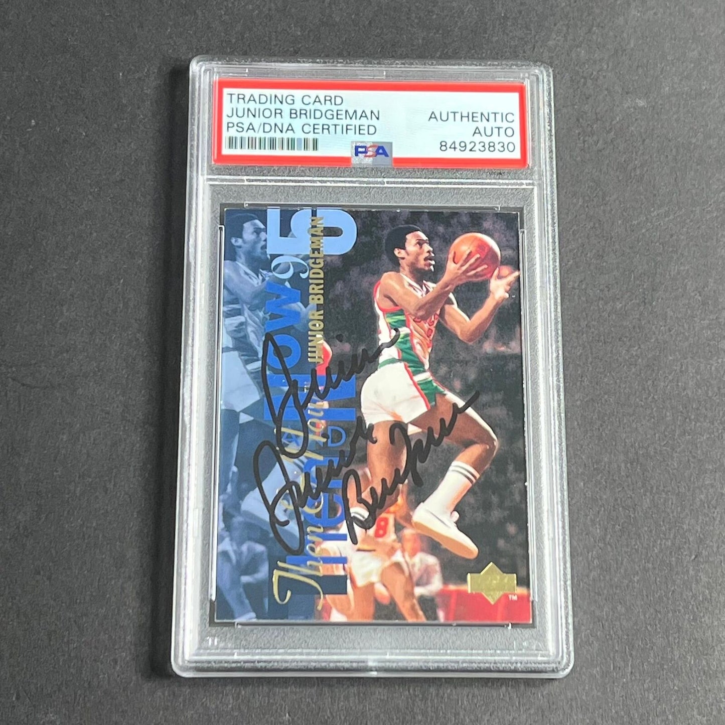 1995 Upper Deck Now and Then #352 Junior Bridgeman Signed Card AUTO PSA Slabbed