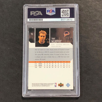 2003-04 Upper Deck #76 Troy Murphy Signed Card PSA Slabbed Warriors