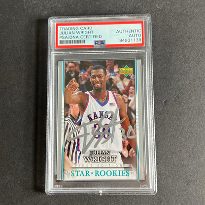 2007-08 Upper Deck First Edition #213 Julian Wright Signed AUTO PSA Slabbed RC H