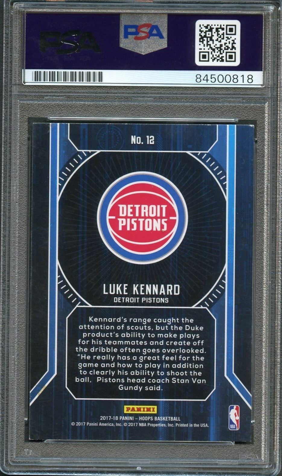 2017-18 NBA Hoops Faces of the Future #12 Luke Kennard Signed Rookie Card AUTO 1
