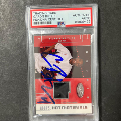 2002-03 Fleer Hoops Hot Materials #HM-CB Caron Butler Signed Card AUTO PSA Slabb