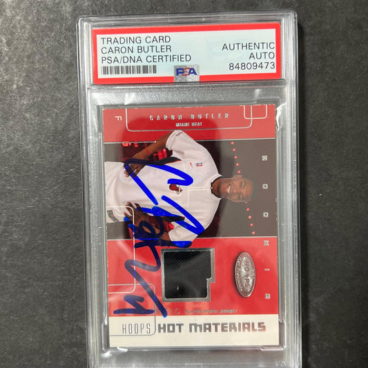 2002-03 Fleer Hoops Hot Materials #HM-CB Caron Butler Signed Card AUTO PSA Slabb