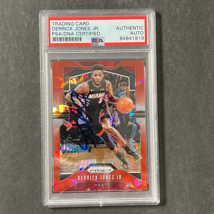 2019-20 Panini Prizm #150 Derrick Jones Jr. Signed Card AUTO PSA/DNA Slabbed MIa