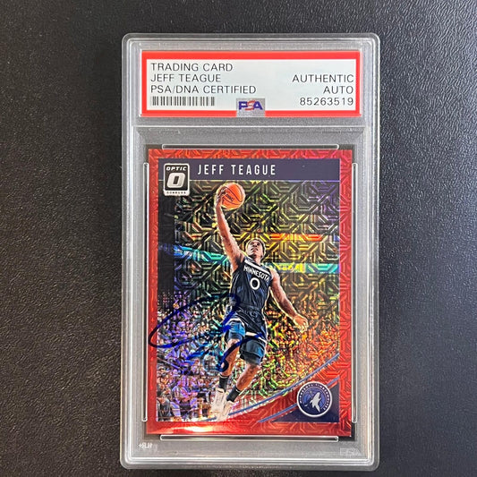 2018-19 Panini Donruss Optic #105 Jeff Teague Signed Card AUTO PSA Slabbed Timbe