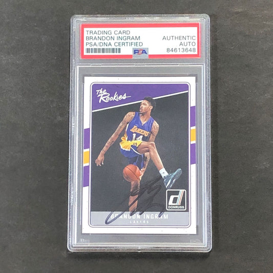 2016-17 Donruss The Rookies #1 Brandon Ingram Signed Card AUTO PSA Slabbed Laker