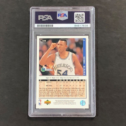 1994-95 Upper Deck #139 Popeye Jones Signed Card AUTO 10 PSA Slabbed Mavericks
