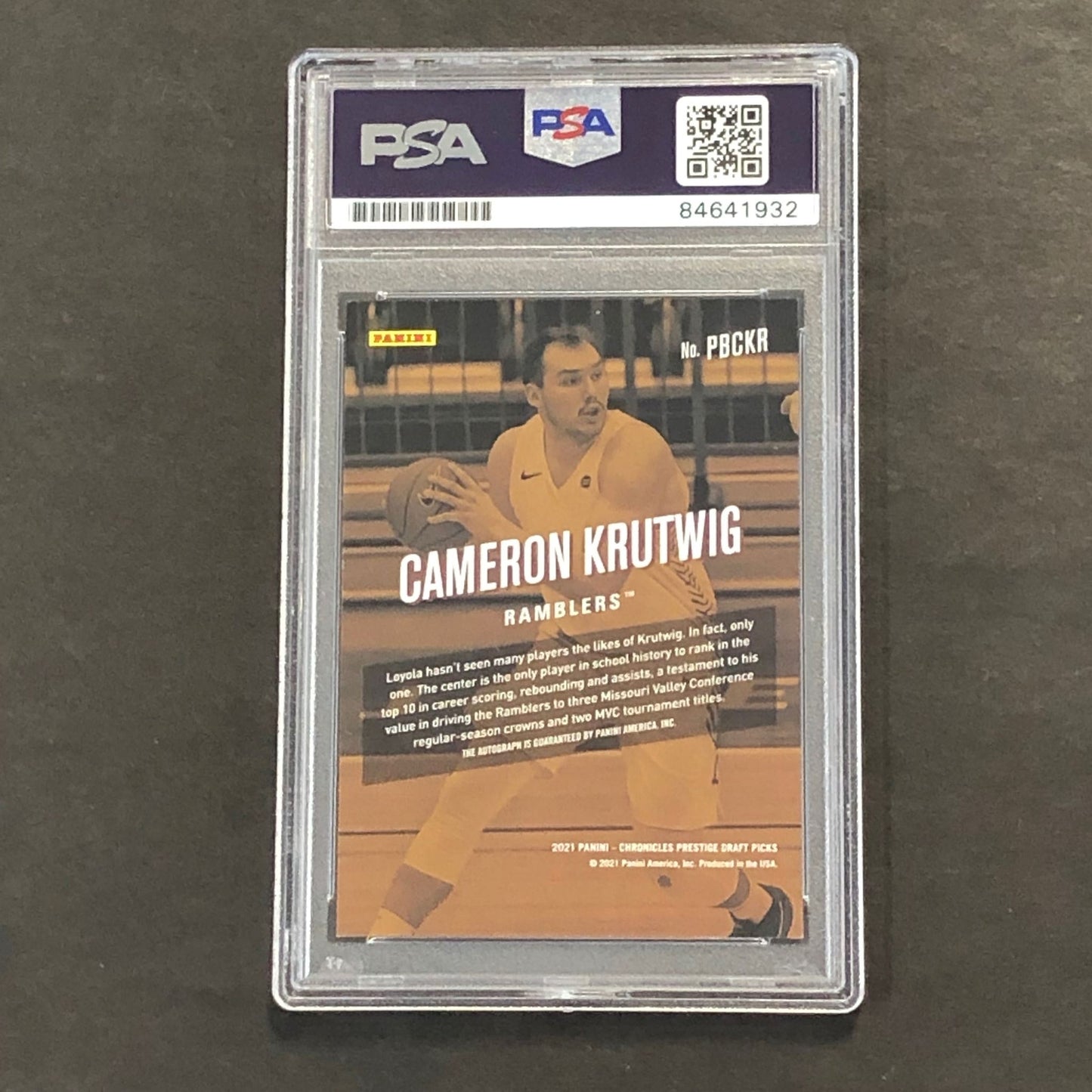 2021 Panini Chronicles Prestige Draft Picks #PBCKR Cameron Krutwig Signed Card A