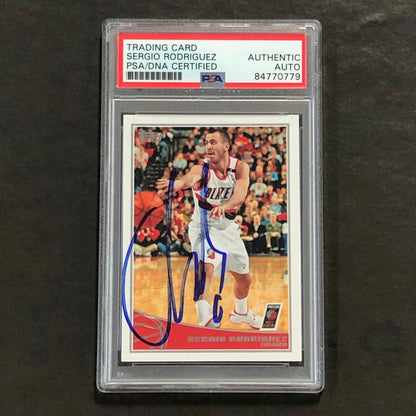 2009-10 Topps Basketball #258 Sergio Rodriguez Signed Card AUTO PSA Slabbed Trai