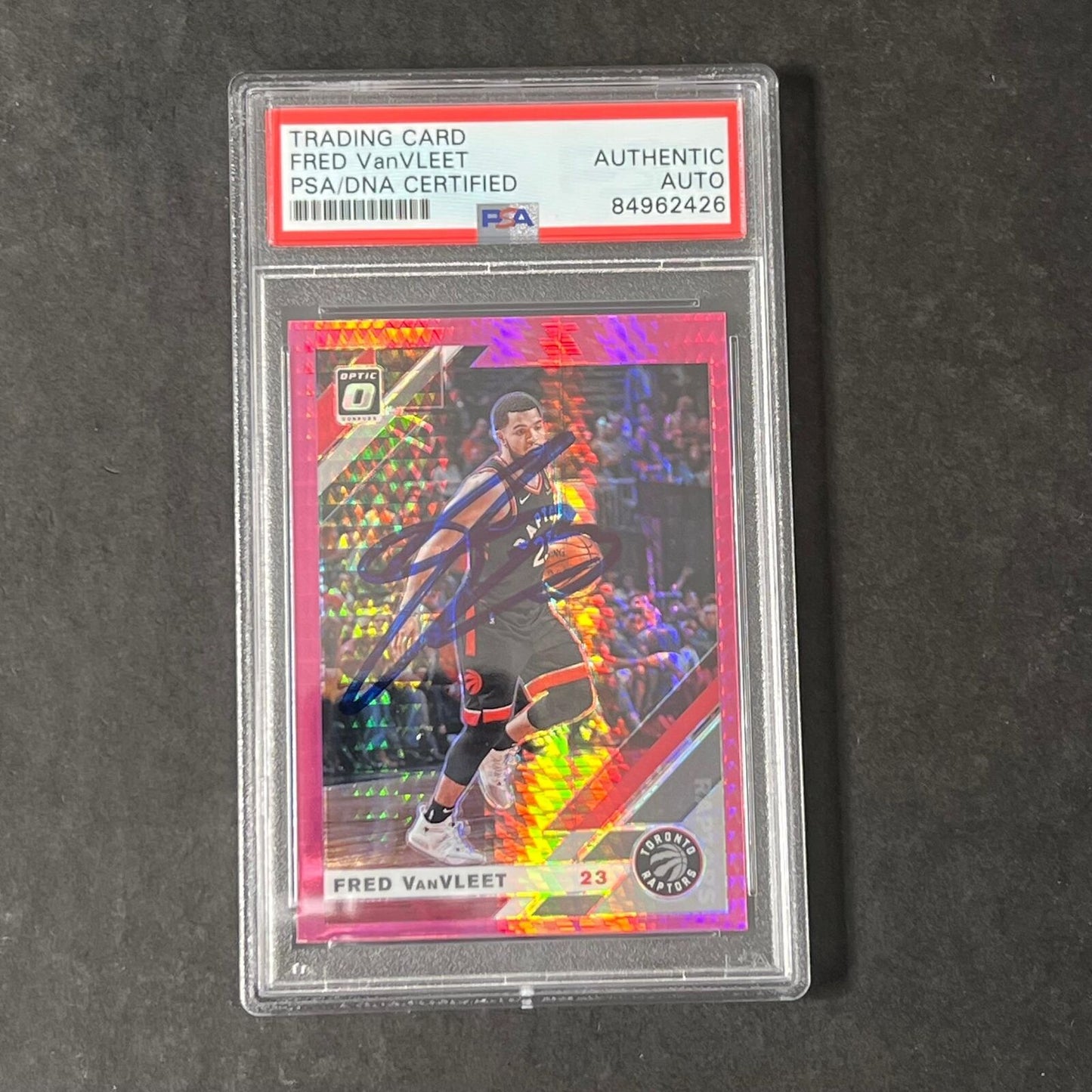 2019-20 Panini Donruss Optic #9 Fred VanVleet Signed Card AUTO PSA Slabbed Rapto