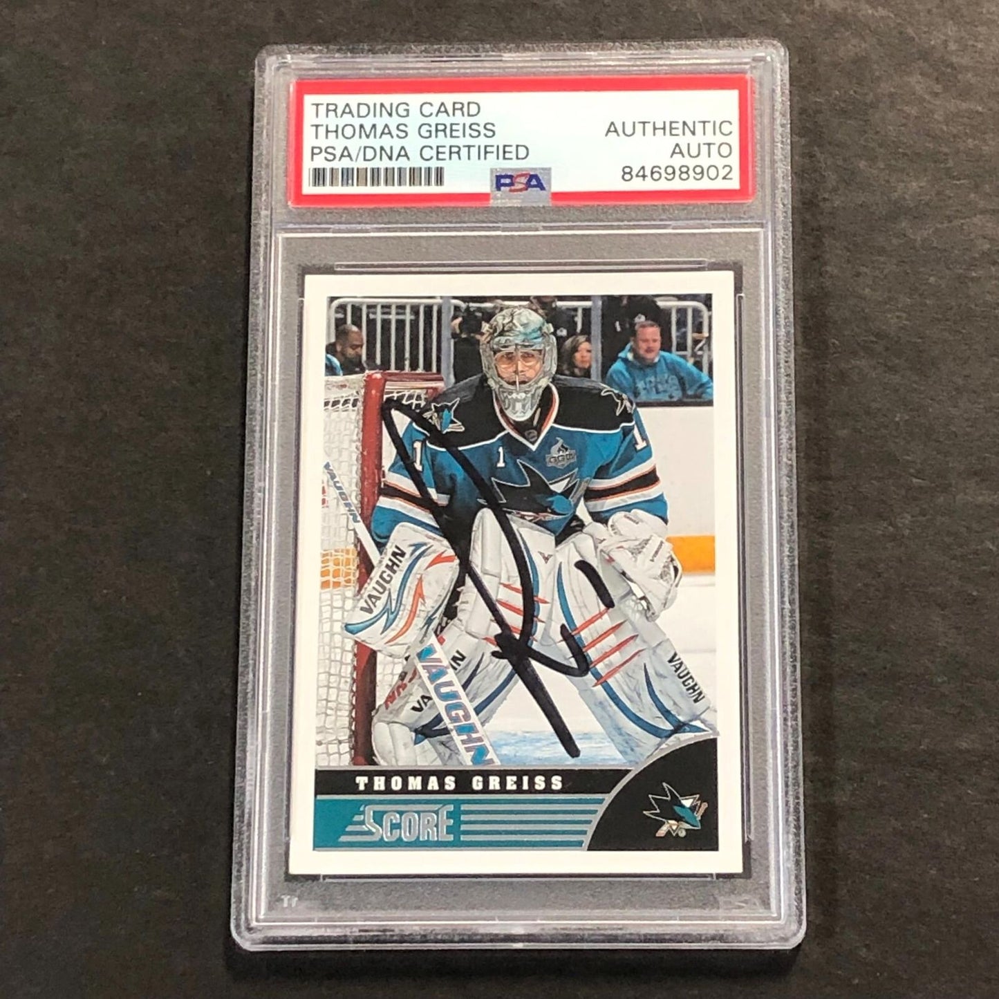 2013-14 Panini Score Hockey #436 Thomas Greiss Signed Card AUTO PSA Slabbed Shar