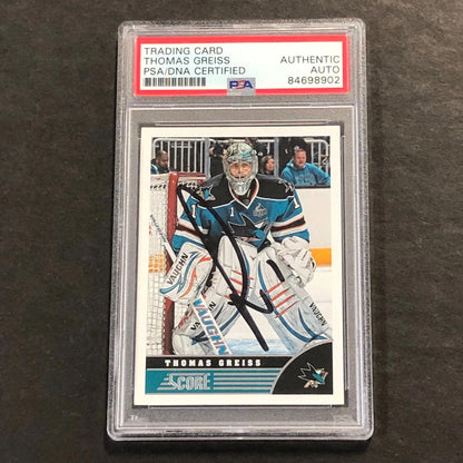 2013-14 Panini Score Hockey #436 Thomas Greiss Signed Card AUTO PSA Slabbed Shar