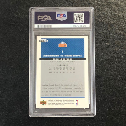 2003 Upper Deck MVP #203 Carmelo Anthony PSA 10 GEM MT RC Nuggets