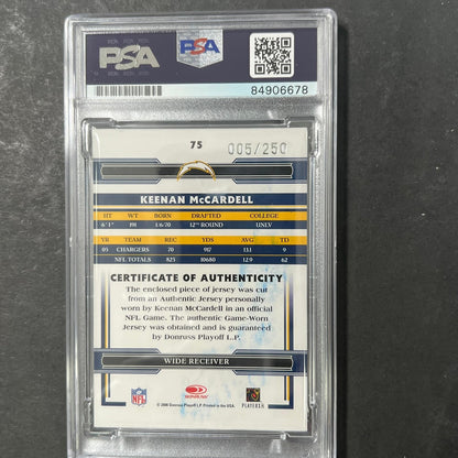 2006 Donruss Threads #75 Keenan McCardell Signed Card PSA AUTO Slabbed Chargers