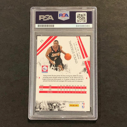 2009-10 Panini Rookies & Stars #75 Thaddeus Young Signed Card AUTO PSA Slabbed 7