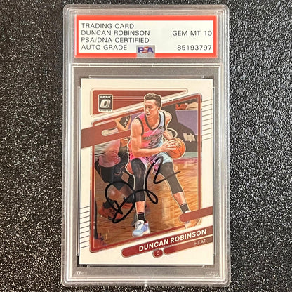 2021-22 Panini Donruss Optic #89 Duncan Robinson Signed Card AUTO 10 PSA Slabbed