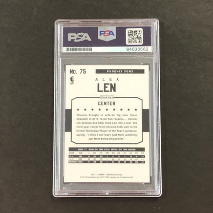 2015-16 NBA Hoops #75 Alex Len Signed Card AUTO PSA Slabbed Suns