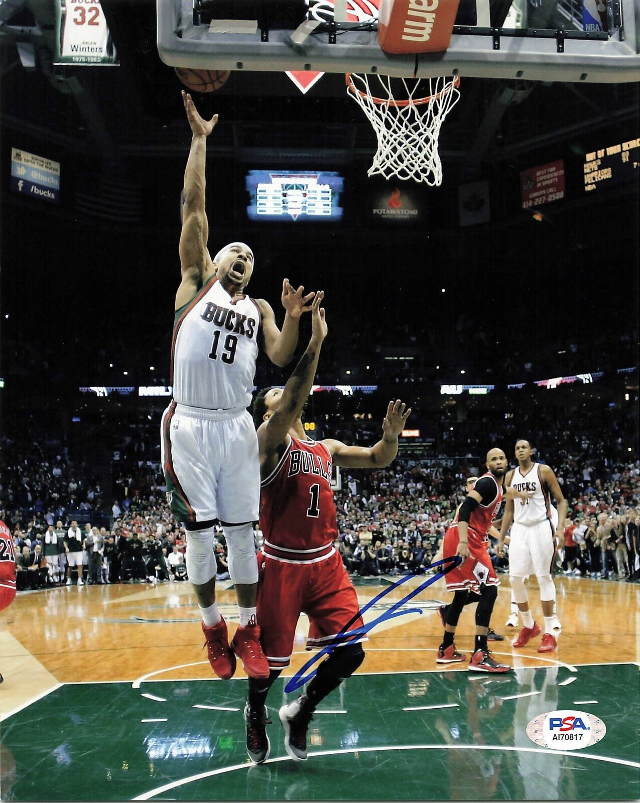 Jerryd Bayless signed 8x10 photo PSA/DNA Milwaukee Bucks Autographed