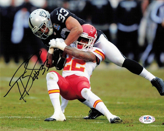 TYVON BRANCH signed 8x10 photo PSA/DNA Oakland Raiders Autographed