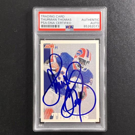 1991 Score #623 Thurman Thomas Signed Card PSA AUTO Slabbed Bills