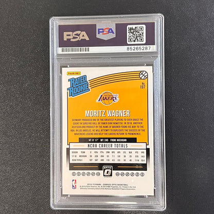 2018-19 Panini Donruss Rated Rookie #197 Moritz Wagner Signed Card AUTO PSA Slab