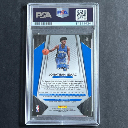 2017-18 Panini Prizm #73 Jonathon Isaac Signed Card AUTO GRADE 10 PSA Slabbed RC