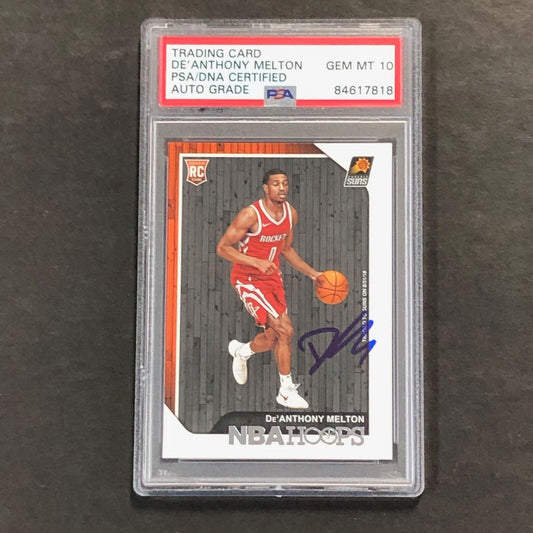 2018-19 Panini NBA Hoops #265 De'Anthony Melton Signed Card AUTO GRADE 10 PSA Sl