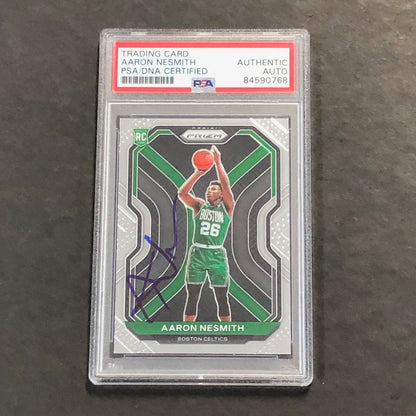 2020-21 Panini Prizm #282 Aaron Nesmith Signed Card AUTO PSA Slabbed RC Celtics