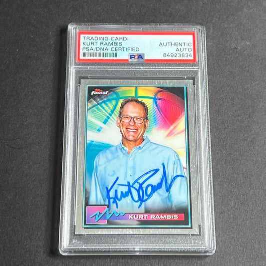 2021 Topps Finest #22 Kurt Rambis Signed Card Auto PSA Slabbed