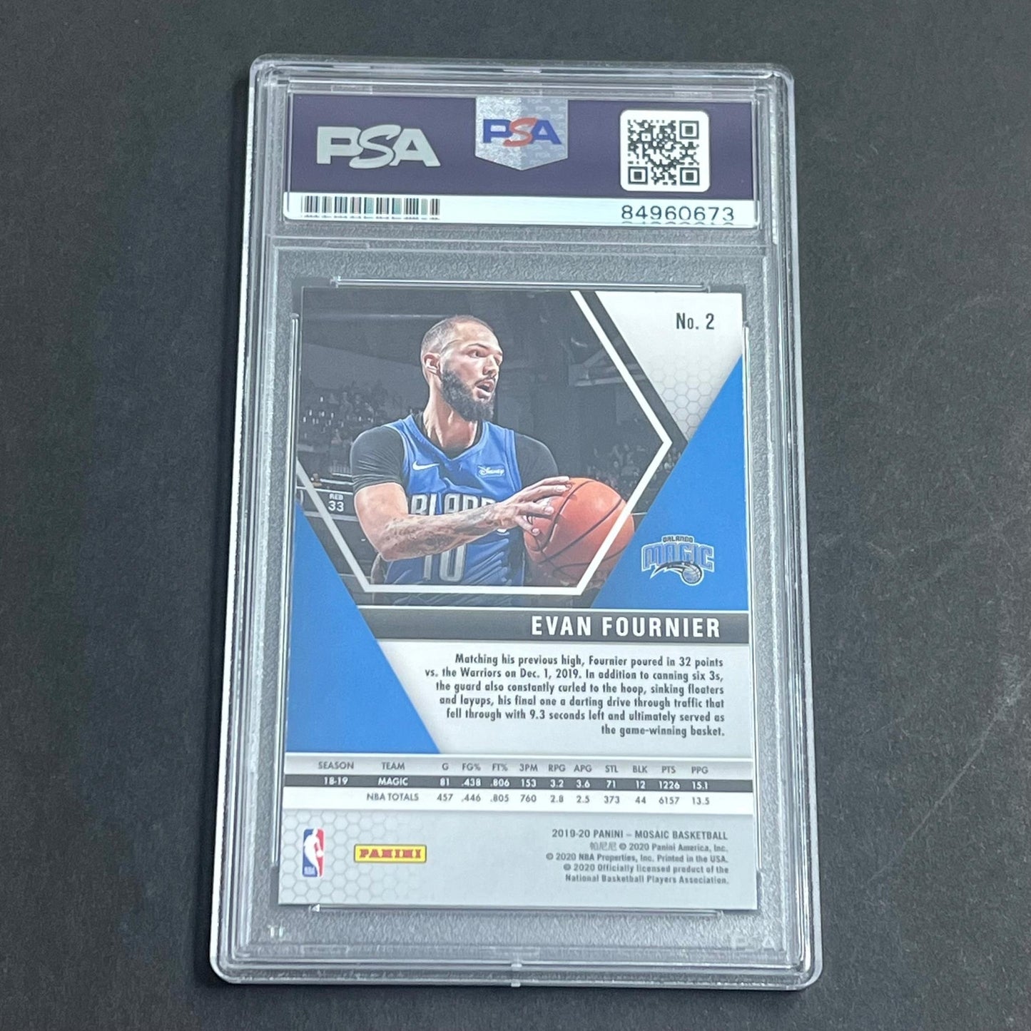 2019-20 Panini Mosaic #2 EVAN FOURNIER Signed Card AUTO PSA Slabbed Magic