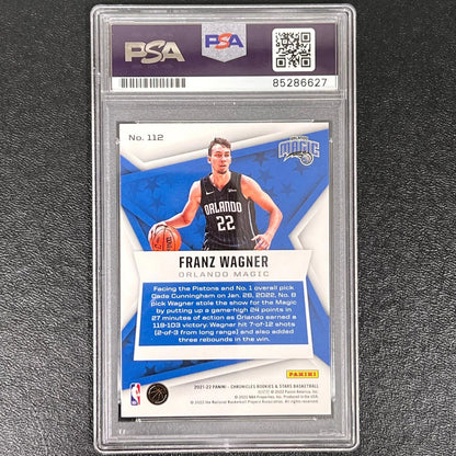 2021-22 Panini Chronicles Rookies & Stars #112 Franz Wagner Signed Card AUTO PSA