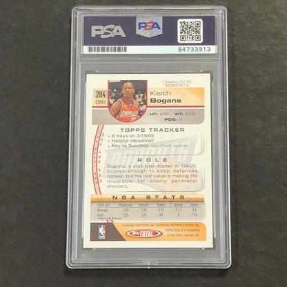 2005-06 Topps Total #204 Keith Bogans Signed Card AUTO 10 PSA/DNA Slabbed Bobcat