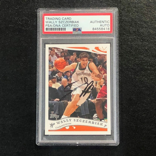 2005-06 Topps #158 Wally Szczerbiak Signed Card AUTO PSA Slabbed Minnesota Timbe