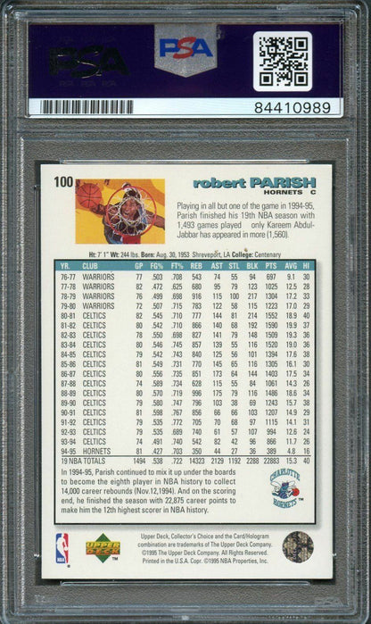 1995-96 Upper Deck Collector's Choice #100 Robert Parish Signed AUTO 10 PSA Slab
