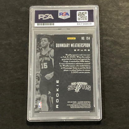 2019-20 Panini Mosaic #194 Quinndary Weatherspoon Signed Card AUTO PSA/DNA Slabb