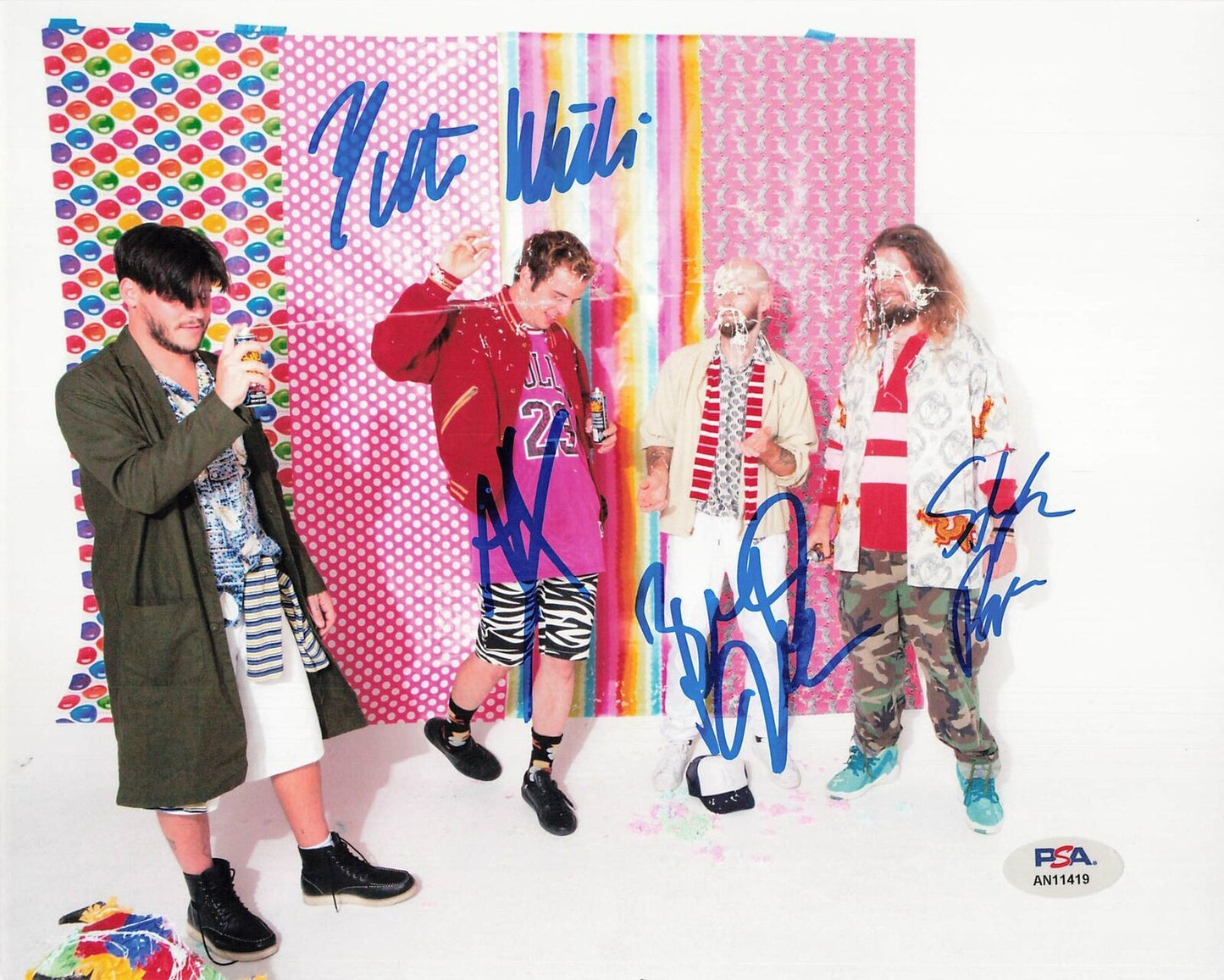 Wavves Alex Gates, Bily Hayes, Stephen Pope, Nathan Williams signed 8x10 photo P