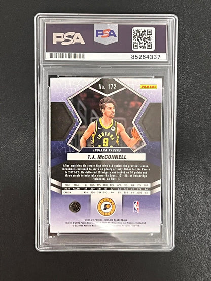 2021-22 Panini Mosaic #172 TJ McConnell Signed Card AUTO PSA Slabbed Pacers