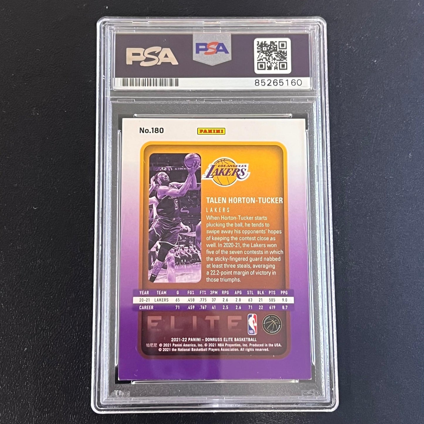 2021-22 Panini Donruss #180 Talen Horton-Tucker Signed Card AUTO PSA Slabbed Lak