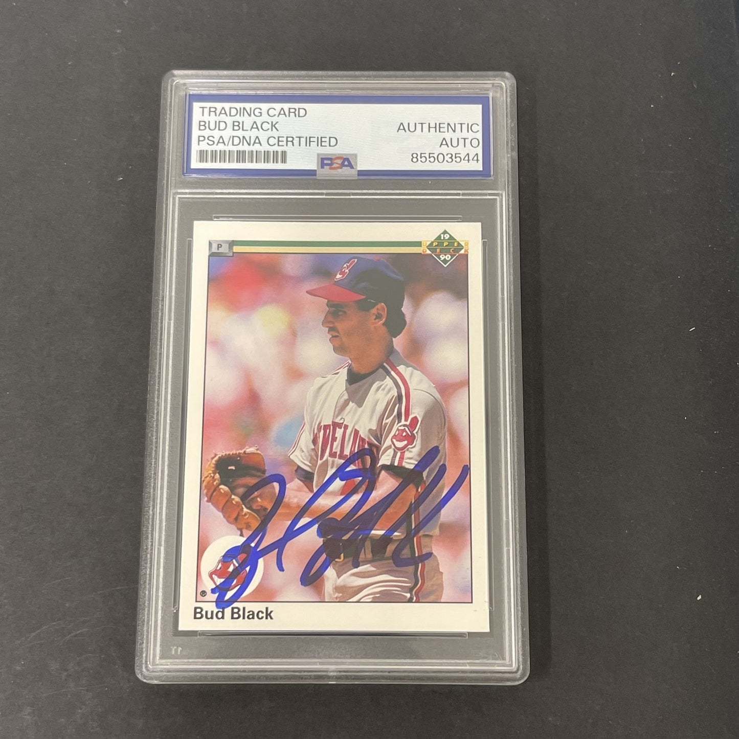 1990 Upper Deck #498 Bud Black signed card PSA