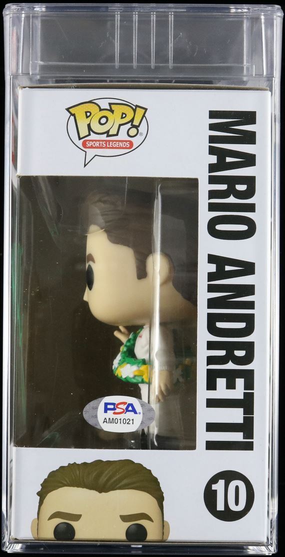 Mario Andretti Signed Funko Pop PSA/DNA AUTO 10 Encapsulated NASCAR