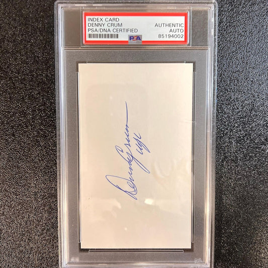 Denny Crum Signed Index Card AUTO PSA/DNA Slabbed Louisville