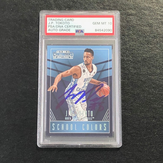 2015-16 Contenders Draft Picks #17 JP Tokoto Signed Card PSA Slabbed Auto 10 Tar