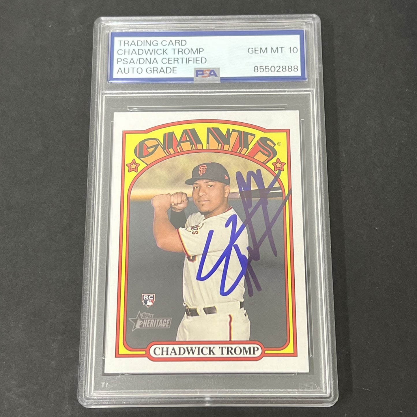 2021 Topps Heritage #631 Chadwick Tromp signed card PSA Auto 10