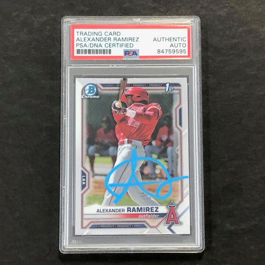 2021 Bowman Chrome #BCP-145 Alexander Ramirez Signed Card Auto PSA Slabbed Angel