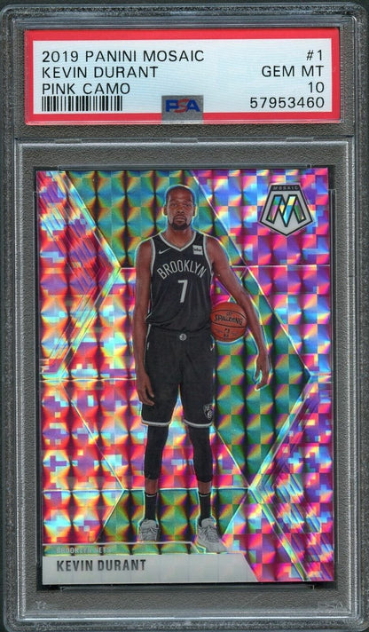 2019-20 Mosaic Pink Camo #1 Kevin Durant PSA 10 Nets