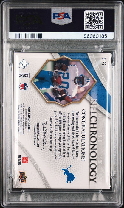 2008 Upper Deck Icons NFL Chronology Gold #CHR21 Barry Sanders Signed PSA AUTO 1