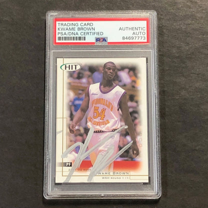 2001-02 SAGE Hit #1 Kwame Brown Signed Card AUTO PSA Slabbed McDonald's High